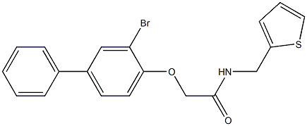 2-[(3-bromo[1,1'-biphenyl]-4-yl)oxy]-N-(2-thienylmethyl)acetamide 化学構造式