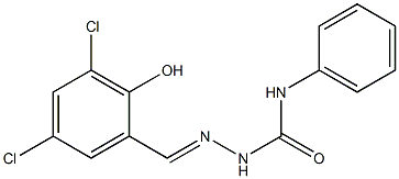 2-[(E)-(3,5-dichloro-2-hydroxyphenyl)methylidene]-N-phenyl-1-hydrazinecarboxamide|