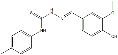 2-[(E)-(4-hydroxy-3-methoxyphenyl)methylidene]-N-(4-methylphenyl)-1-hydrazinecarbothioamide Structure