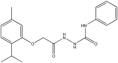 2-[2-(2-isopropyl-5-methylphenoxy)acetyl]-N-phenyl-1-hydrazinecarboxamide Struktur