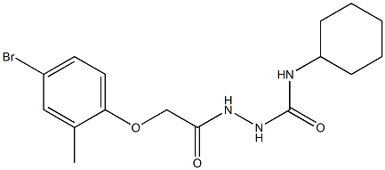 2-[2-(4-bromo-2-methylphenoxy)acetyl]-N-cyclohexyl-1-hydrazinecarboxamide Structure