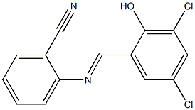 2-{[(E)-(3,5-dichloro-2-hydroxyphenyl)methylidene]amino}benzonitrile Structure