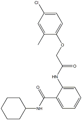 2-{[2-(4-chloro-2-methylphenoxy)acetyl]amino}-N-cyclohexylbenzamide,,结构式