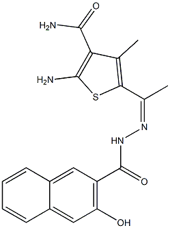 2-amino-5-{1-[(Z)-2-(3-hydroxy-2-naphthoyl)hydrazono]ethyl}-4-methyl-3-thiophenecarboxamide