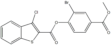 2-bromo-4-(methoxycarbonyl)phenyl 3-chloro-1-benzothiophene-2-carboxylate Structure