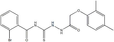 2-bromo-N-({2-[2-(2,4-dimethylphenoxy)acetyl]hydrazino}carbothioyl)benzamide,,结构式