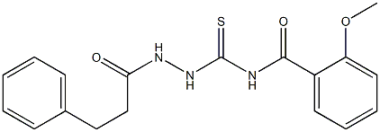 2-methoxy-N-{[2-(3-phenylpropanoyl)hydrazino]carbothioyl}benzamide 结构式