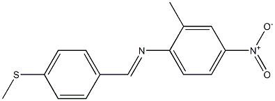 N-(2-methyl-4-nitrophenyl)-N-{(E)-[4-(methylsulfanyl)phenyl]methylidene}amine 化学構造式