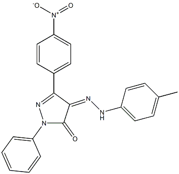 3-(4-nitrophenyl)-1-phenyl-1H-pyrazole-4,5-dione 4-[N-(4-methylphenyl)hydrazone] Structure