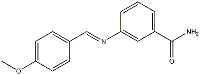 3-{[(E)-(4-methoxyphenyl)methylidene]amino}benzamide,,结构式