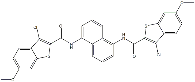 3-chloro-N-(5-{[(3-chloro-6-methoxy-1-benzothiophen-2-yl)carbonyl]amino}-1-naphthyl)-6-methoxy-1-benzothiophene-2-carboxamide