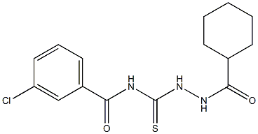 3-chloro-N-{[2-(cyclohexylcarbonyl)hydrazino]carbothioyl}benzamide Structure