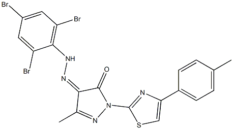  3-methyl-1-[4-(4-methylphenyl)-1,3-thiazol-2-yl]-1H-pyrazole-4,5-dione 4-[N-(2,4,6-tribromophenyl)hydrazone]