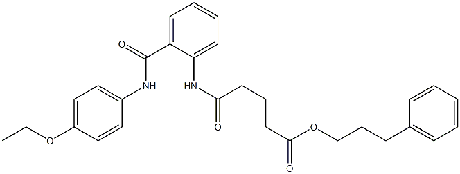 3-phenylpropyl 5-{2-[(4-ethoxyanilino)carbonyl]anilino}-5-oxopentanoate Struktur