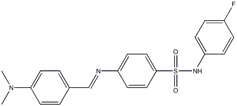 4-({(E)-[4-(dimethylamino)phenyl]methylidene}amino)-N-(4-fluorophenyl)benzenesulfonamide Structure