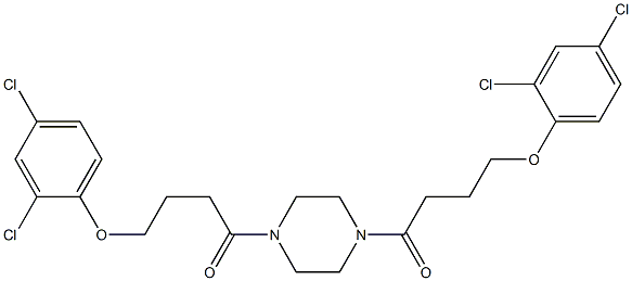 4-(2,4-dichlorophenoxy)-1-{4-[4-(2,4-dichlorophenoxy)butanoyl]-1-piperazinyl}-1-butanone 化学構造式