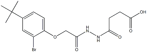 4-(2-{2-[2-bromo-4-(tert-butyl)phenoxy]acetyl}hydrazino)-4-oxobutanoic acid,,结构式