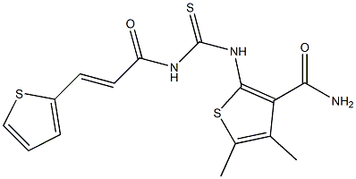 4,5-dimethyl-2-[({[(E)-3-(2-thienyl)-2-propenoyl]amino}carbothioyl)amino]-3-thiophenecarboxamide Structure