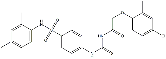 4-[({[2-(4-chloro-2-methylphenoxy)acetyl]amino}carbothioyl)amino]-N-(2,4-dimethylphenyl)benzenesulfonamide 化学構造式