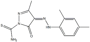 4-[(Z)-2-(2,4-dimethylphenyl)hydrazono]-3-methyl-5-oxo-1H-pyrazole-1(5H)-carbothioamide Structure