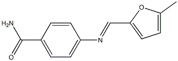 4-{[(E)-(5-methyl-2-furyl)methylidene]amino}benzamide,,结构式