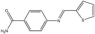 4-{[(E)-2-thienylmethylidene]amino}benzamide 化学構造式