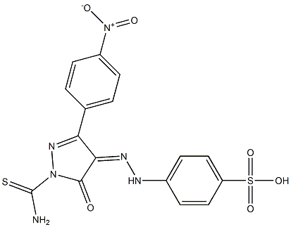 4-{2-[1-(aminocarbothioyl)-3-(4-nitrophenyl)-5-oxo-1,5-dihydro-4H-pyrazol-4-ylidene]hydrazino}benzenesulfonic acid Structure