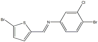 N-(4-bromo-3-chlorophenyl)-N-[(E)-(5-bromo-2-thienyl)methylidene]amine Struktur