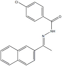 4-chloro-N'-[(E)-1-(2-naphthyl)ethylidene]benzohydrazide 结构式