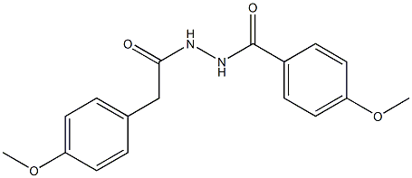 4-methoxy-N'-[2-(4-methoxyphenyl)acetyl]benzohydrazide,,结构式