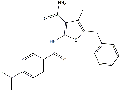 5-benzyl-2-[(4-isopropylbenzoyl)amino]-4-methyl-3-thiophenecarboxamide Structure