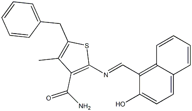 5-benzyl-2-{[(E)-(2-hydroxy-1-naphthyl)methylidene]amino}-4-methyl-3-thiophenecarboxamide