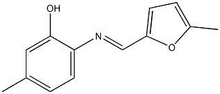 5-methyl-2-{[(E)-(5-methyl-2-furyl)methylidene]amino}phenol Struktur
