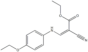 ethyl (Z)-2-cyano-3-(4-ethoxyanilino)-2-propenoate 化学構造式
