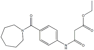 ethyl 3-[4-(1-azepanylcarbonyl)anilino]-3-oxopropanoate Structure