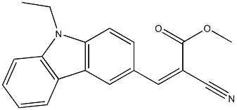 methyl (Z)-2-cyano-3-(9-ethyl-9H-carbazol-3-yl)-2-propenoate,,结构式