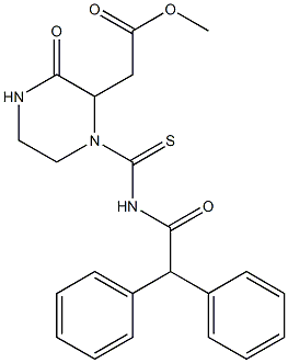 methyl 2-(1-{[(2,2-diphenylacetyl)amino]carbothioyl}-3-oxo-2-piperazinyl)acetate