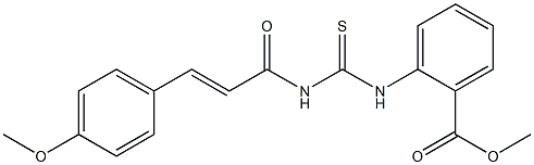 methyl 2-[({[(E)-3-(4-methoxyphenyl)-2-propenoyl]amino}carbothioyl)amino]benzoate,,结构式