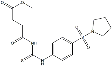 methyl 4-oxo-4-({[4-(1-pyrrolidinylsulfonyl)anilino]carbothioyl}amino)butanoate 结构式