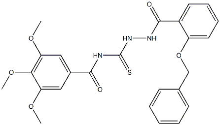 N-({2-[2-(benzyloxy)benzoyl]hydrazino}carbothioyl)-3,4,5-trimethoxybenzamide Structure