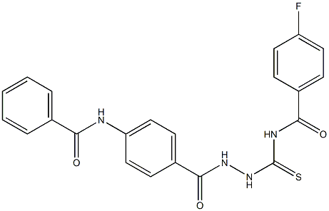 N-({2-[4-(benzoylamino)benzoyl]hydrazino}carbothioyl)-4-fluorobenzamide Struktur