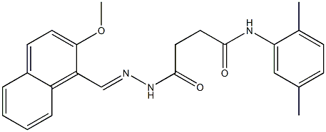 N-(2,5-dimethylphenyl)-4-{2-[(E)-(2-methoxy-1-naphthyl)methylidene]hydrazino}-4-oxobutanamide Struktur