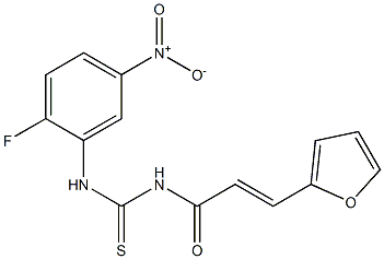 N-(2-fluoro-5-nitrophenyl)-N'-[(E)-3-(2-furyl)-2-propenoyl]thiourea 化学構造式