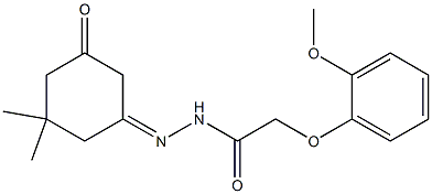 N'-(3,3-dimethyl-5-oxocyclohexylidene)-2-(2-methoxyphenoxy)acetohydrazide 结构式