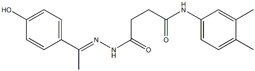 N-(3,4-dimethylphenyl)-4-{2-[(E)-1-(4-hydroxyphenyl)ethylidene]hydrazino}-4-oxobutanamide 结构式