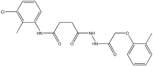 N-(3-chloro-2-methylphenyl)-4-{2-[2-(2-methylphenoxy)acetyl]hydrazino}-4-oxobutanamide,,结构式