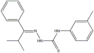 N-(3-methylphenyl)-2-[(E)-2-methyl-1-phenylpropylidene]-1-hydrazinecarbothioamide 结构式