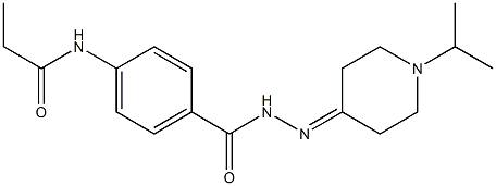 N-(4-{[2-(1-isopropyl-4-piperidinylidene)hydrazino]carbonyl}phenyl)propanamide 化学構造式