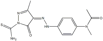 N-(4-{2-[1-(aminocarbothioyl)-3-methyl-5-oxo-1,5-dihydro-4H-pyrazol-4-ylidene]hydrazino}phenyl)-N-methylacetamide Structure