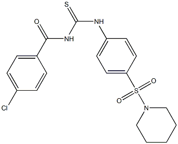 N-(4-chlorobenzoyl)-N'-[4-(1-piperidinylsulfonyl)phenyl]thiourea Structure